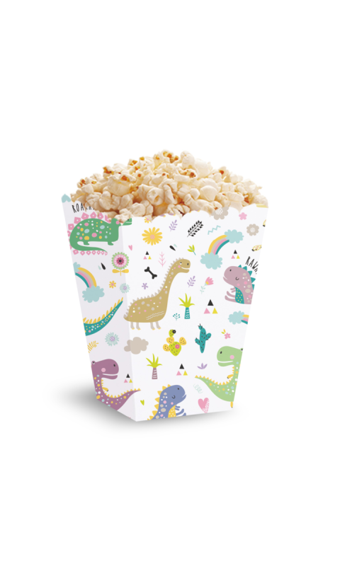 Pudełka na popcorn słodycze Dinozaury, 5 szt.