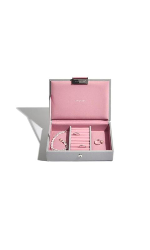 Pudełko na biżuterię pojedyncze (szaro-różowe) Mini Stackers