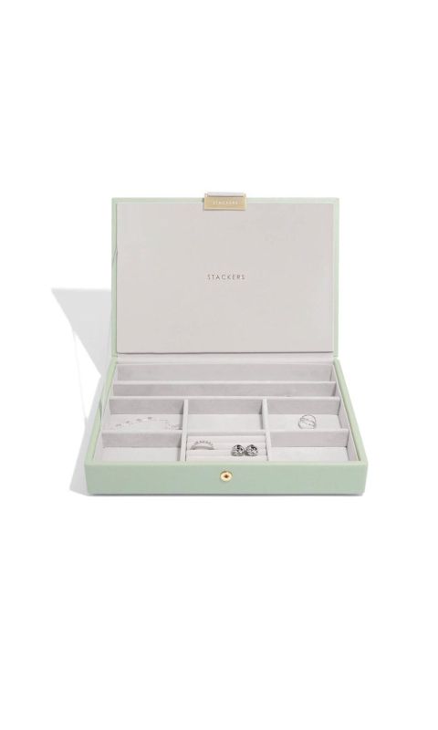 Pudełko na biżuterię z pokrywką pojedyncze (zielone) Classic Stackers