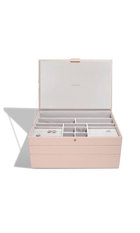 Pudełko na biżuterię z pokrywką potrójne (różowe + różowe złoto) Supersize Stackers