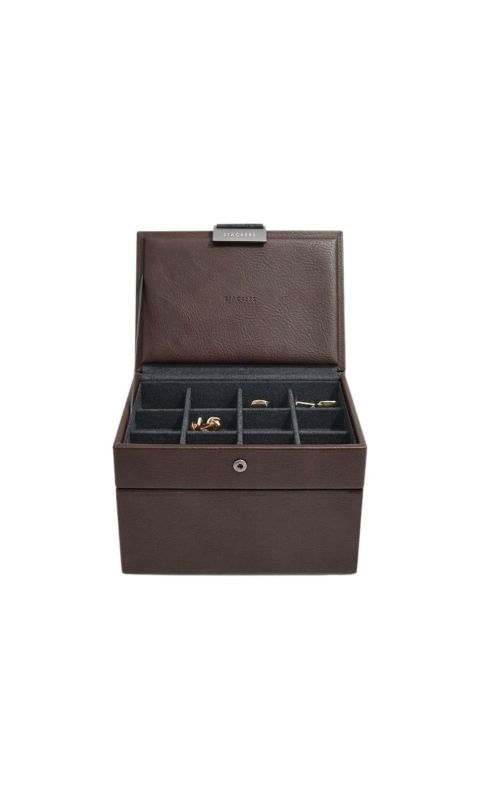Pudełko na zegarki i spinki do mankietów (brązowe) Mini Stackers