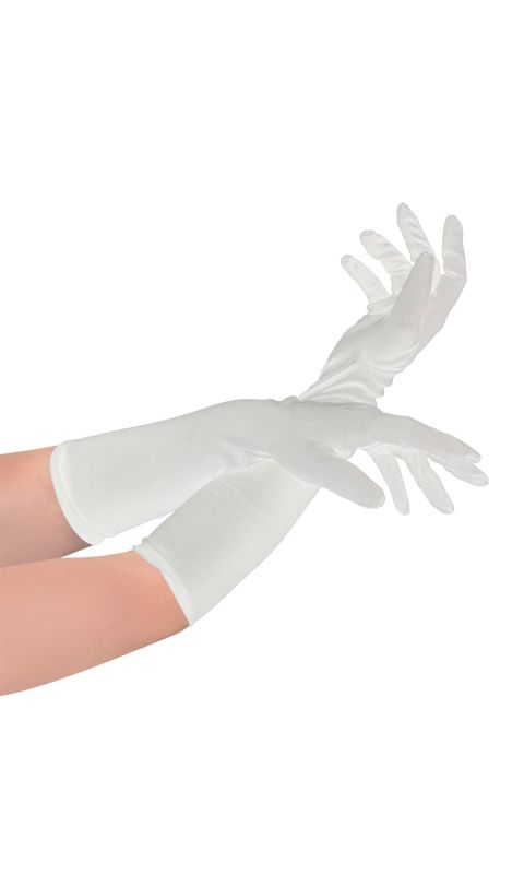 Rękawiczki wieczorowe damy długie białe