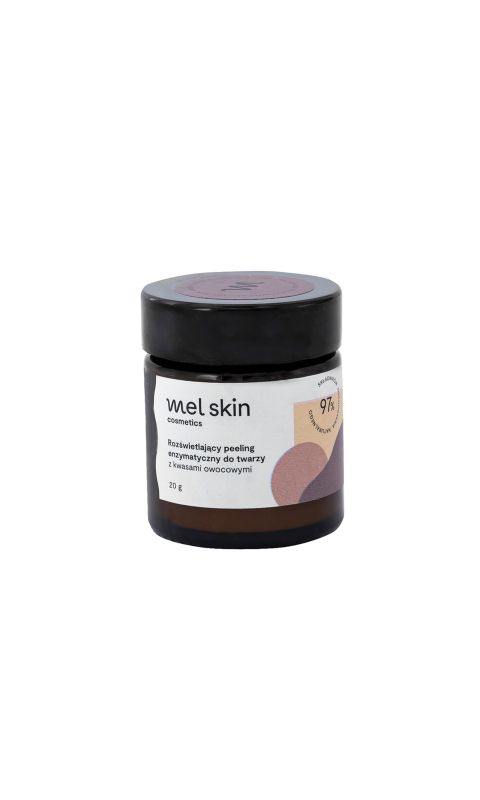 Rozświetlający peeling enzymatyczny do twarzy z kwasami owocowymi - 20g  - Mel Skin