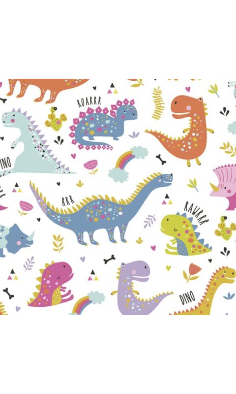 Serwetki papierowe kolorowe dinozaury, 20 szt.