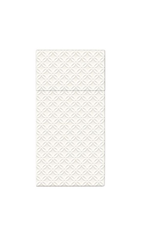 Serwetki papierowe na sztućce białe nowoczesne wzory, 16 szt.