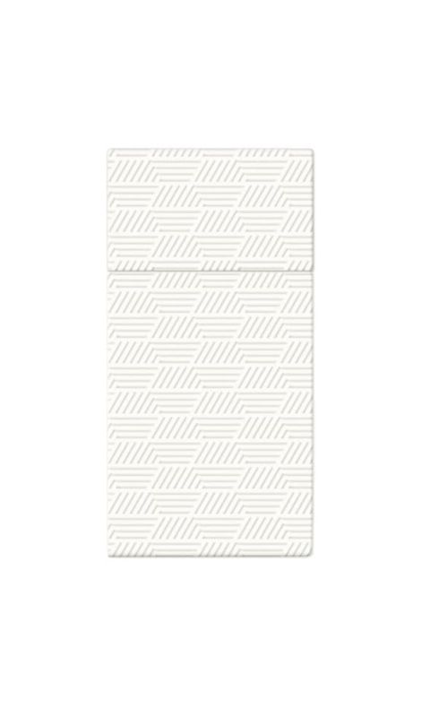 Serwetki papierowe na sztućce białe wzorzyste, 16 szt.