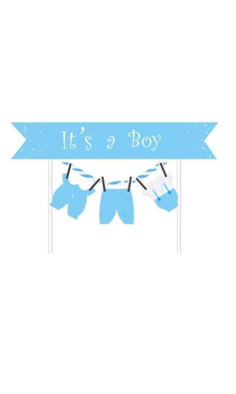 Topper na tort "It's a Boy", niebieski
