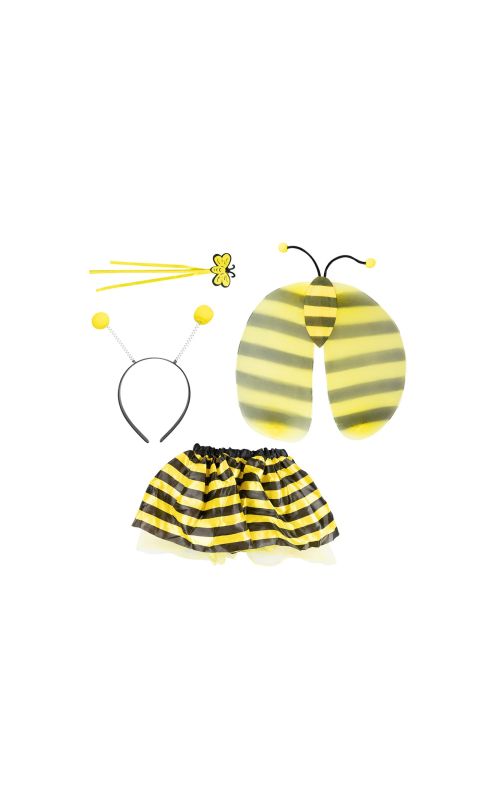 Zestaw Pszczółka dla dziewczynki - spódniczka, opaska, różdżka, skrzydełka