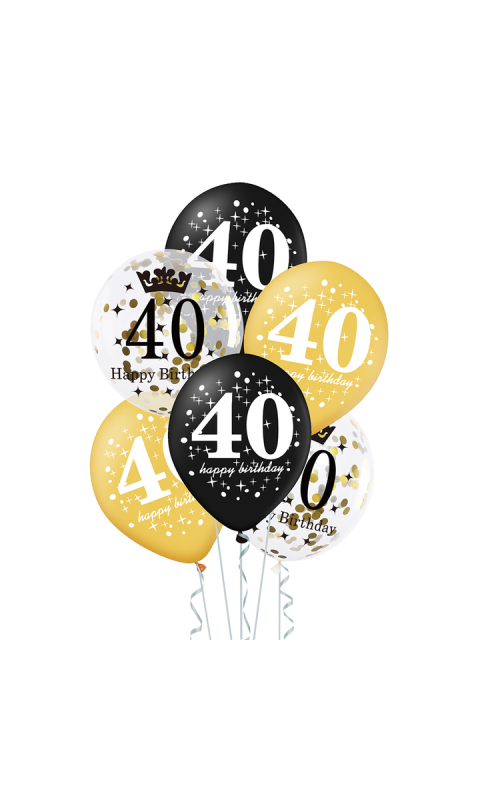 Zestaw balonów na 40 urodziny, 6 szt.