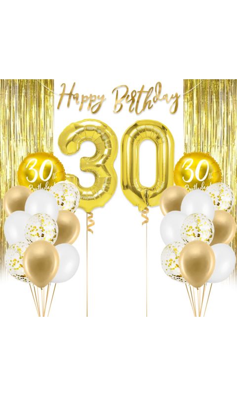 Zestaw balonowy na 30 urodziny złoty