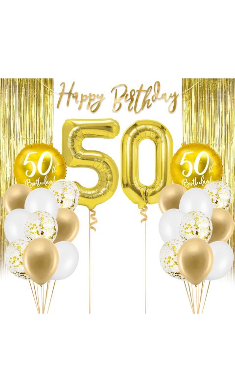 Zestaw balonowy na 50 urodziny złoty