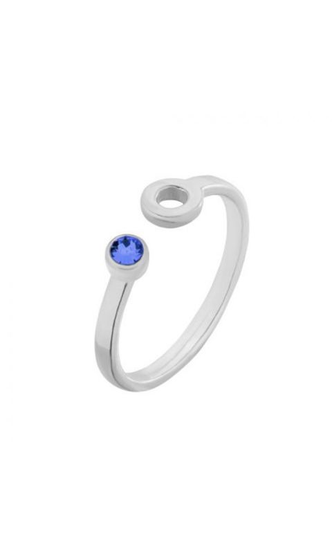 Srebrny pierścionek z karmą i kryształkiem Capri Blue SWAROVSKI® CRYSTAL