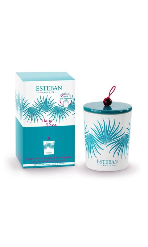Świeca zapachowa 180 g + ceramiczna przykrywka Ylang-Ylang Esteban