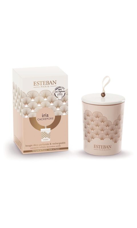 Świeca zapachowa 180 g Iris Cachemire + ceramiczna przykrywka Esteban