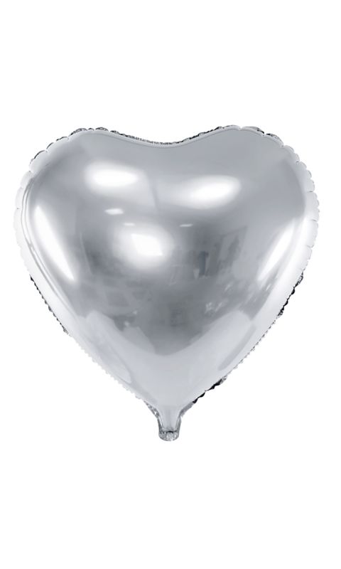 Balon foliowy Serce 61 cm srebrny