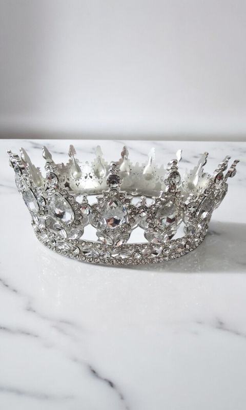 Tiara, diadem, korona królewska srebrna