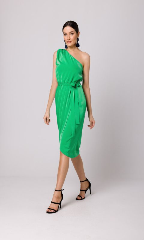 Sukienka na jedno ramię-soczysty zielony