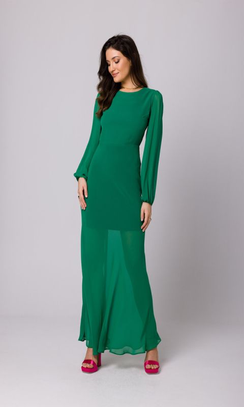 Sukienka z odkrytymi plecami-soczysty zielony