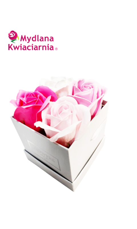 Flower Box 4YOU - białe i różowe róże