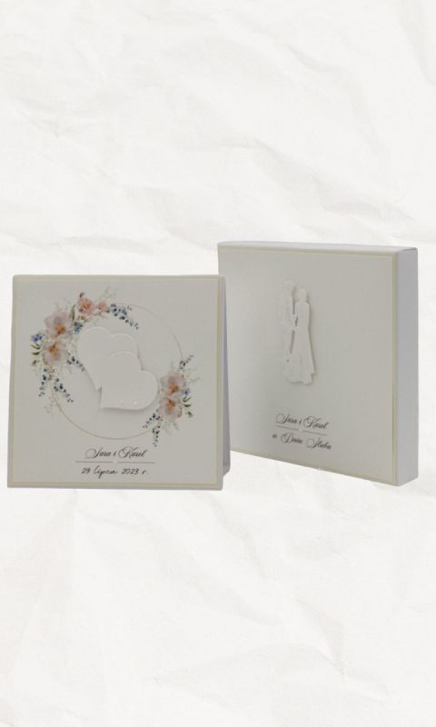Kartka na ślub z pudełkiem i kopertą, W86B 