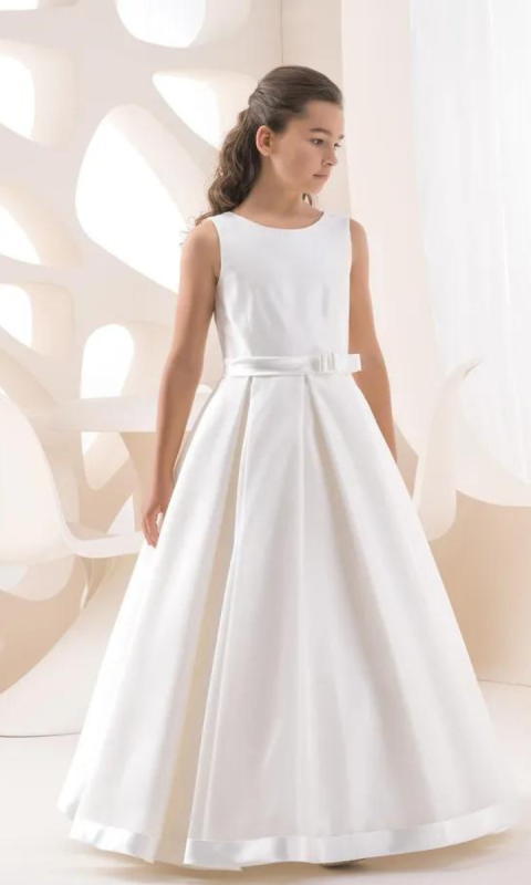 Sukienka z wiązaniem na plecach biała SOPHIA