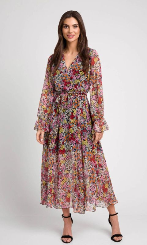 Zwiewna sukienka midi w drobne kwiatki Odetta