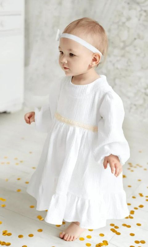 Atena biała sukienka dla dziewczynki