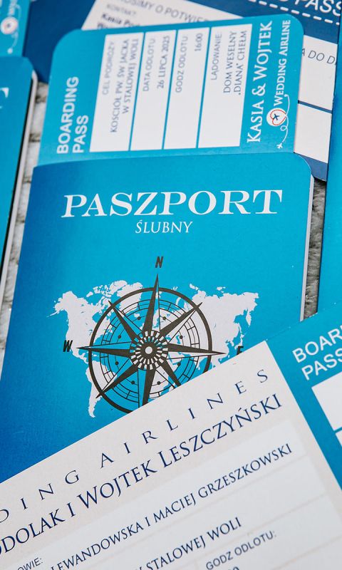 Zaproszenia Ślubne Serii Paszport