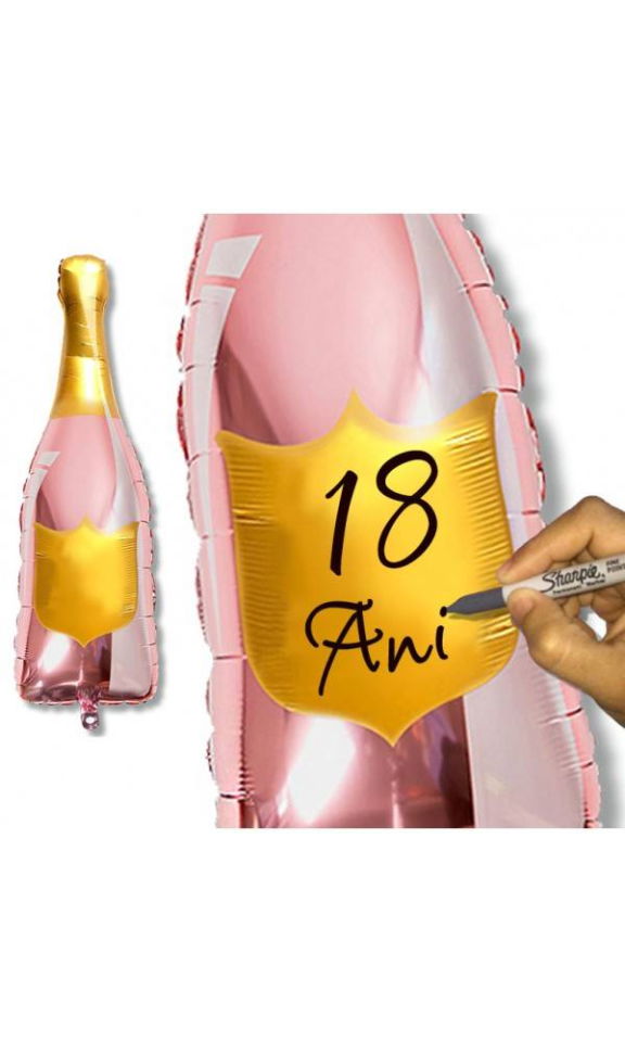 Balon foliowy butelka szampana 105 cm różowe złoto