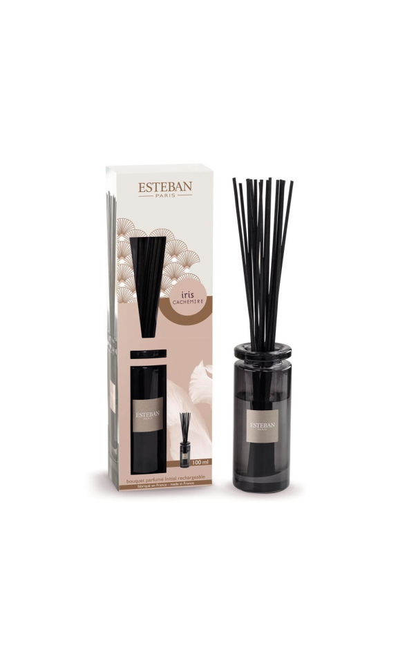 Dyfuzor zapachowy z patyczkami 100 ml Iris Cachemire Esteban Dyfuzor zapachowy z patyczkami 100 ml Iris Cachemire Esteban
