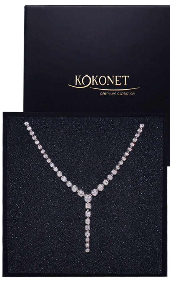 Elegancka kolia PREMIUM wysadzana w całości cyrkoniami BOGATA ozdobna ślub Elegancka kolia PREMIUM wysadzana w całości cyrkoniami BOGATA ozdobna ślub
