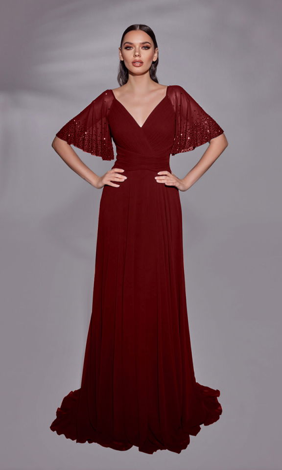 Elegancka sukienka wieczorowa - czerwona _XS Elegancka sukienka wieczorowa - czerwona _XS