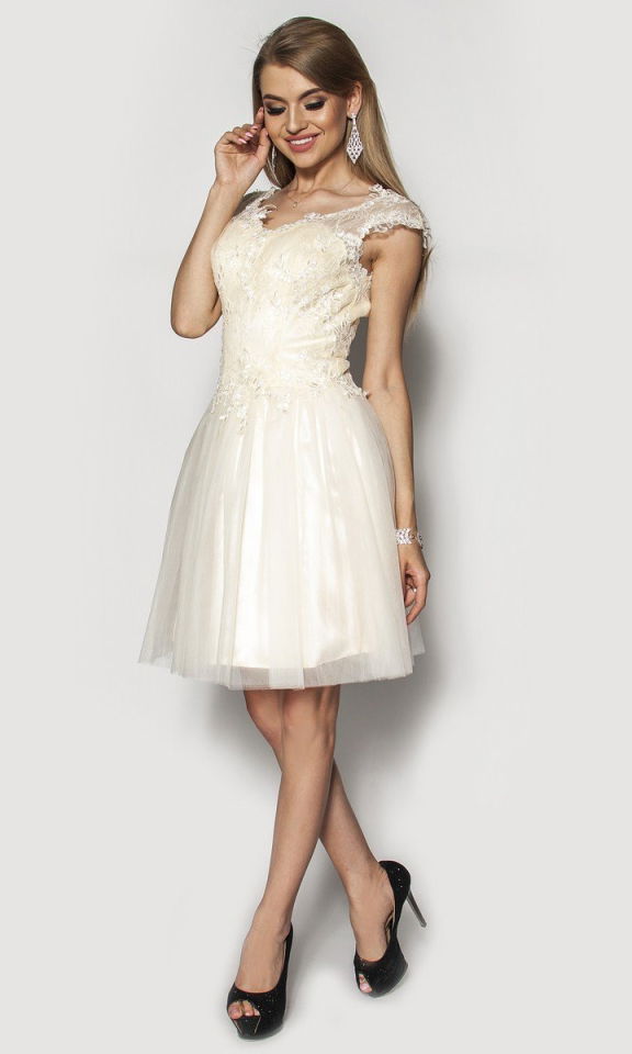 M&M - Elegancka tiulowa sukienka. Model: PW-3113 - Rozmiar: 34(XS)