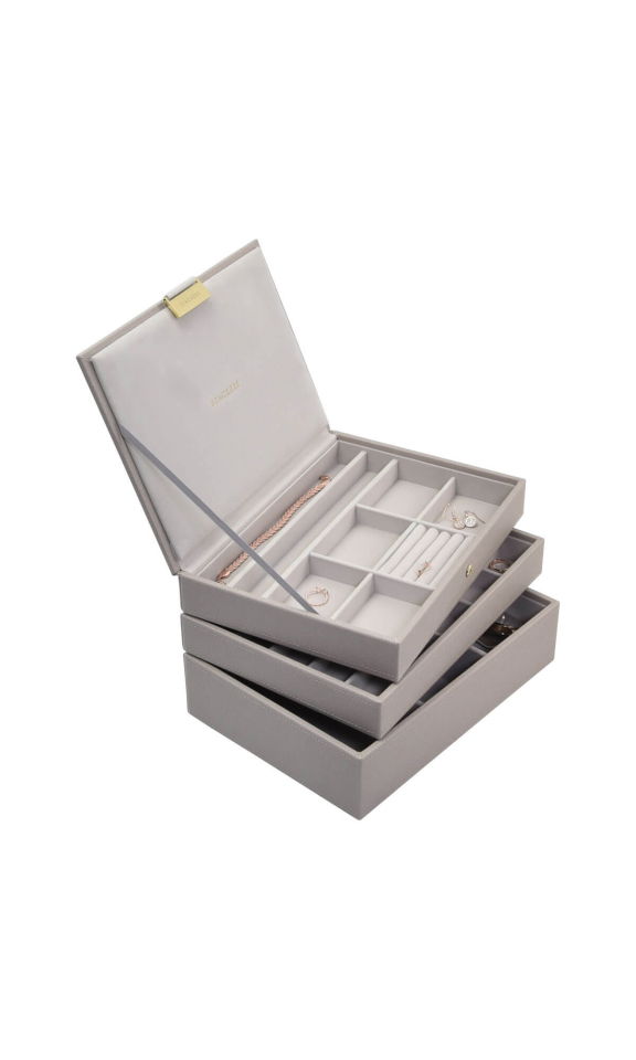 Pudełko na biżuterię, potrójne (taupe) Classic Stackers Pudełko na biżuterię, potrójne (taupe) Classic Stackers