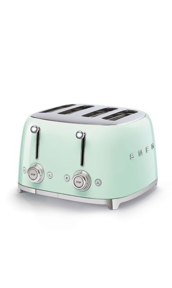 Toster na 4 kromki osobno (pastelowa zieleń) 50's Style SMEG Toster na 4 kromki osobno (pastelowa zieleń) 50's Style SMEG