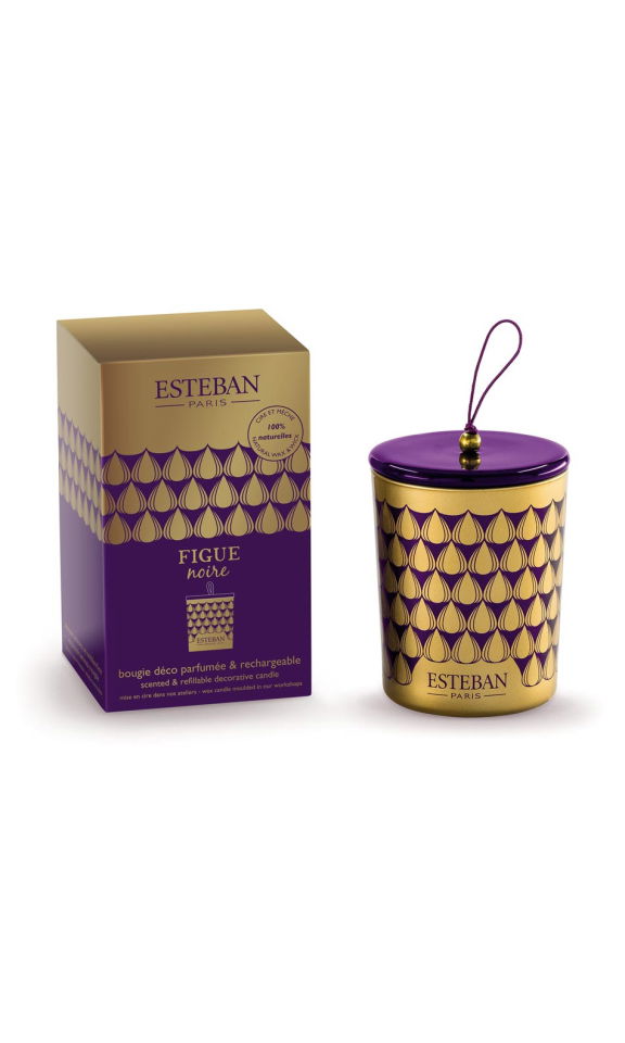 Świeca zapachowa 180 g Figue noire + ceramiczna przykrywka Esteban Świeca zapachowa 180 g Figue noire + ceramiczna przykrywka Esteban