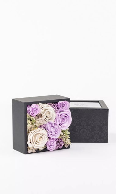 Wieczne kwiaty FLOWERBOX kwadrat- Harmony r.M