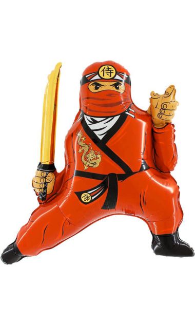 Balon foliowy Ninja czerwony, 90 cm