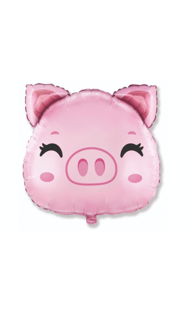 Balon foliowy głowa świnki, 60 cm