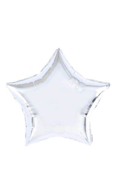 Balon foliowy gwiazda srebrna, 45 cm