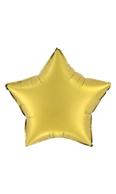Balon foliowy gwiazda złota matowa, 45 cm