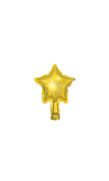 Balon foliowy gwiazdka złota, 12 cm 3 szt.