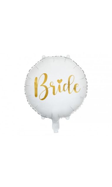 Balon foliowy okrągły Bride biały, 45 cm