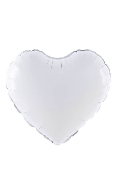 Balon foliowy serce białe, 45 cm