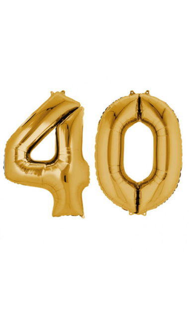 Balony Foliowe Cyfra "40", 100 cm, złoty