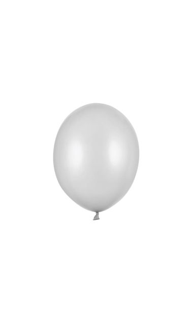 Balony metallic srebrny strong, 30 cm 10 szt.