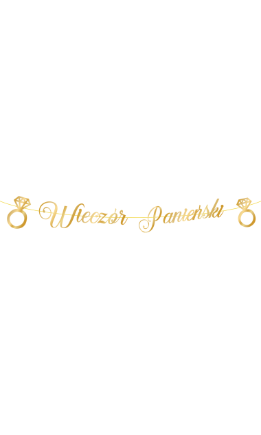 Baner Wieczór Panieński złoty napis 150 cm