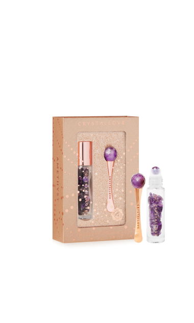 CRYSTALLOVE Amethyst 3D eye set - masażer pod oczy i buteleczka roll-on z ametystem - limited edition