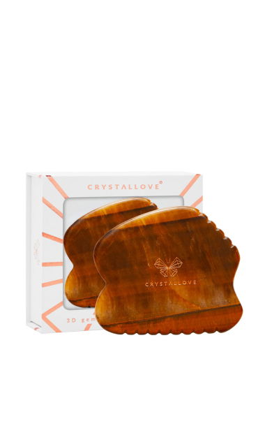 CRYSTALLOVE CONTOUR GUA SHA - płytka do masażu gua sha z tygrysiego oka - limited edition