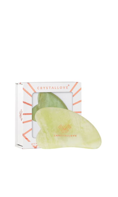 CRYSTALLOVE Płytka do masażu twarzy gua sha z jadeitu